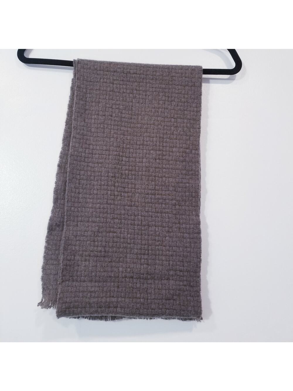 Nordstrom Brown Cashmere & Wool Knit Scarf